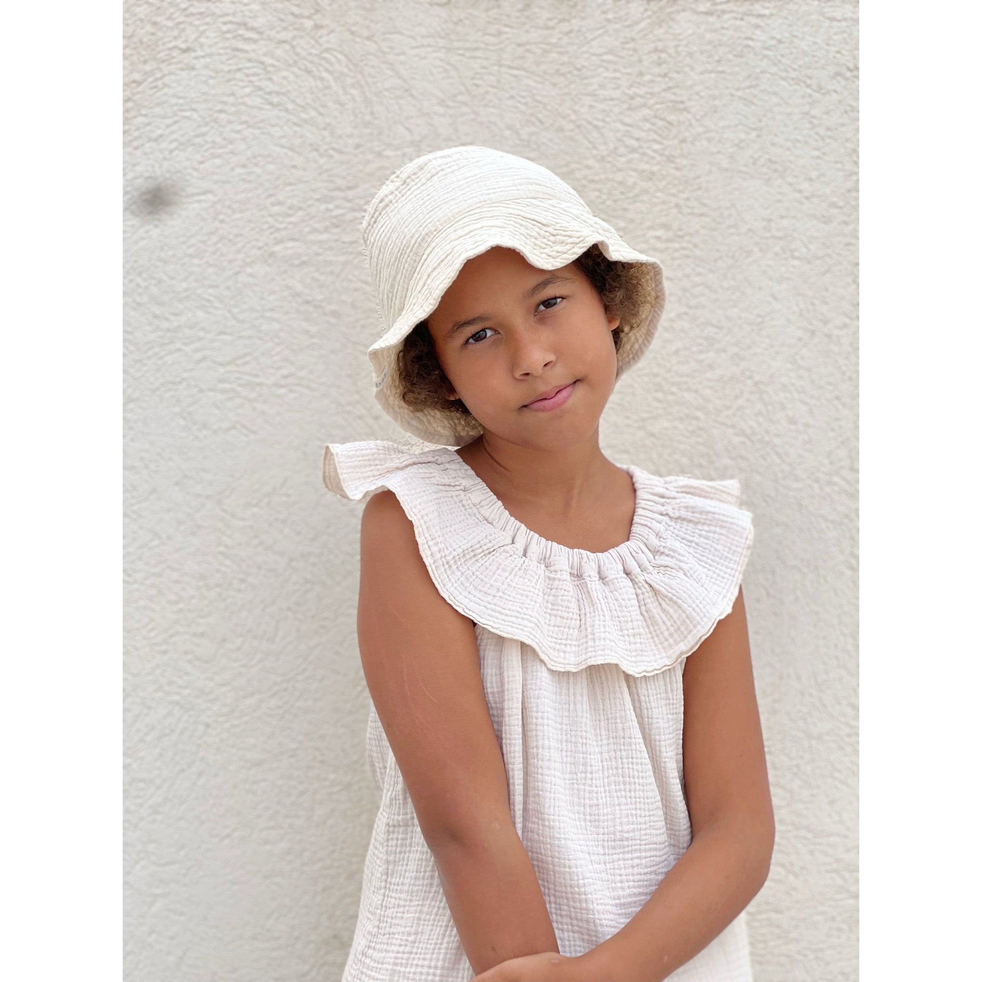 :bEL Fisher Hat Kids nature white